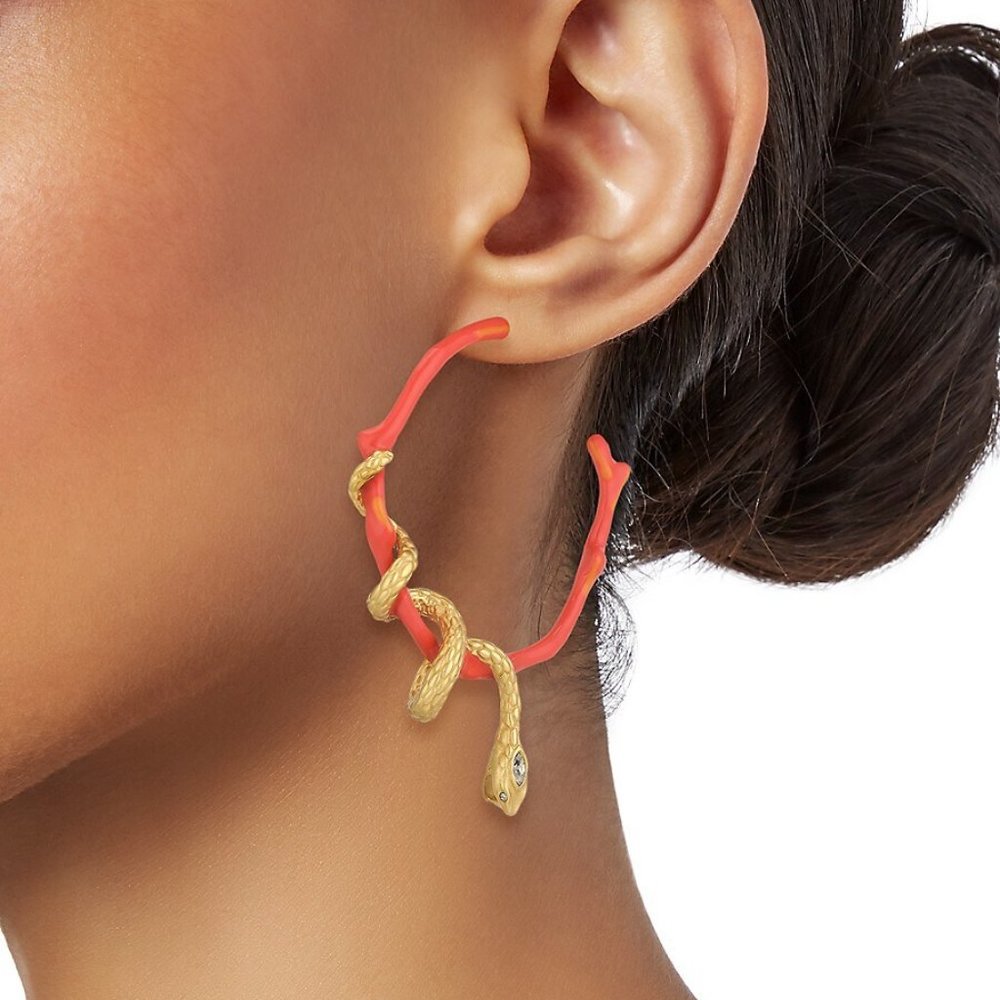 Alexis Bittar | Aquatic Dreams 14K Goldplated, Enamel & Crystal Snake Ea…